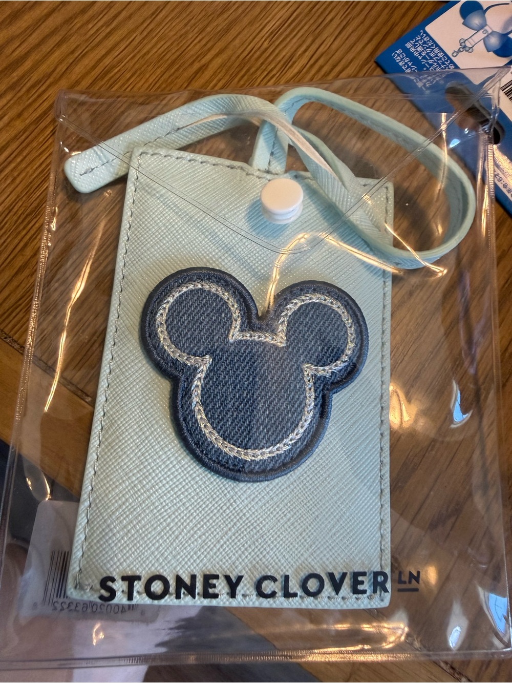 Disney Parks Stoney Clover Lane Mickey Mouse Patch Blue Card Holder Wallet